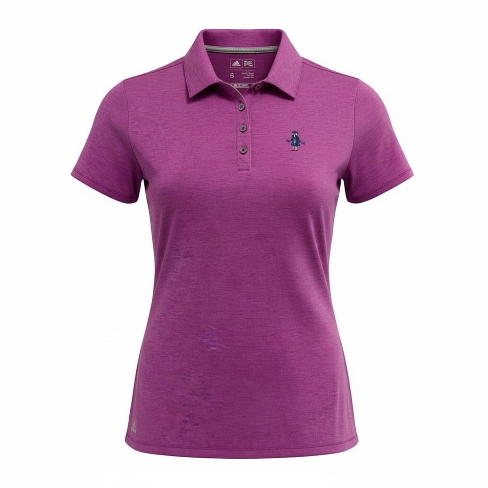 Adidas‎ Golf /Quacker Ridge Womens Small Purple Heathered Golf Polo Shirt (T3)